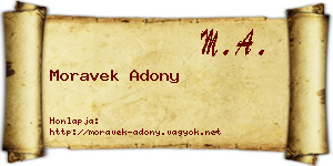 Moravek Adony névjegykártya